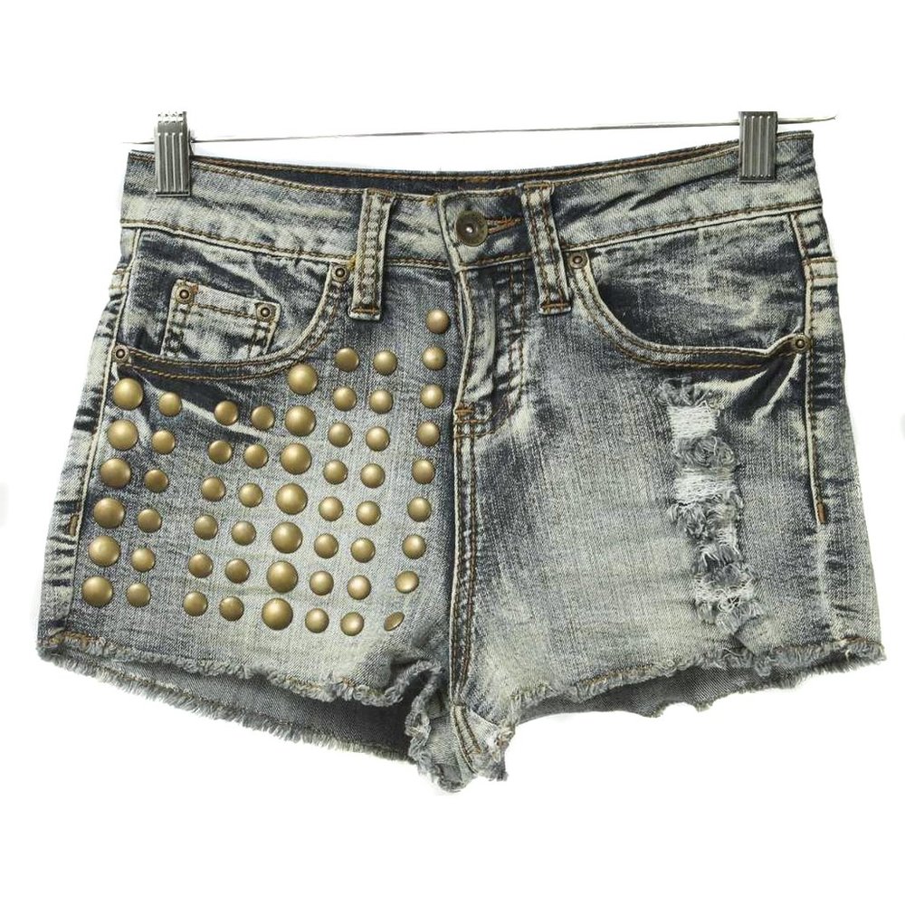 🍍LOVESICK Studded High Waist Cutoff Denim Shorts
